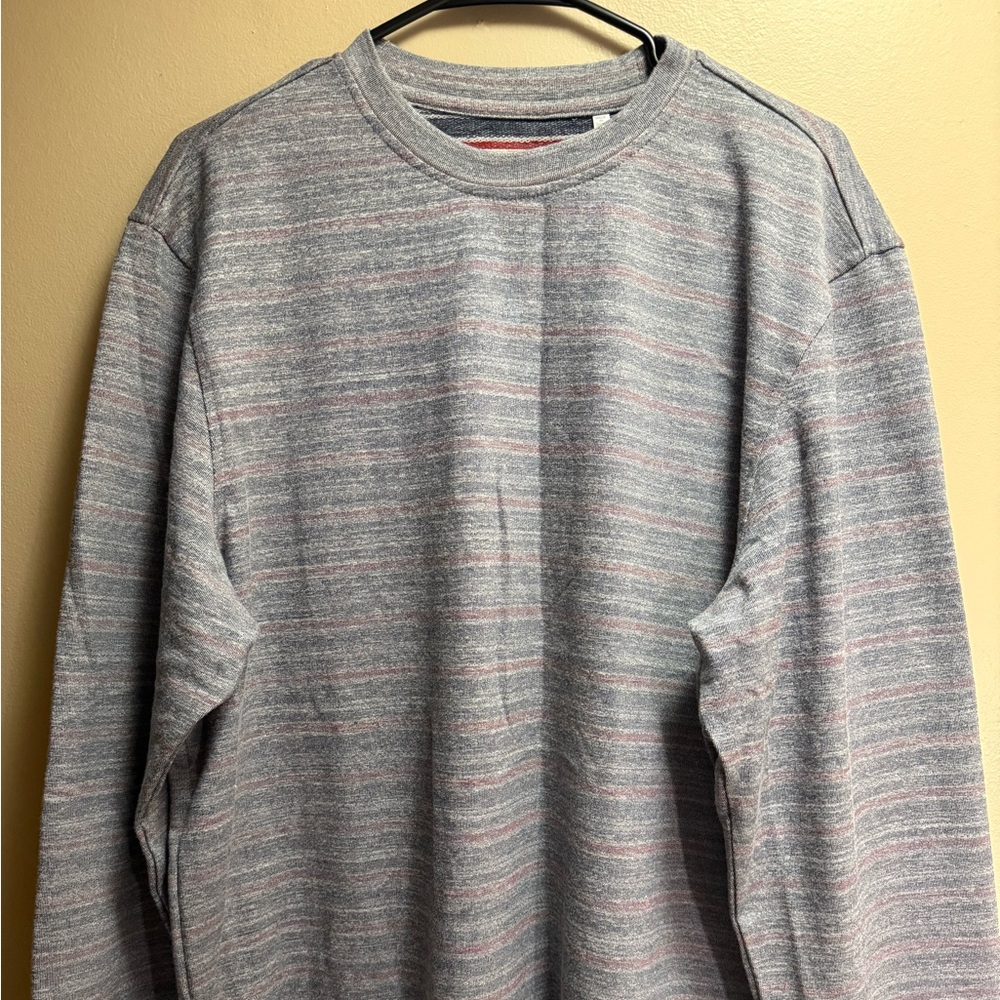 Linksoul Mens‎ XL Long Sleeve Knit Crewneck Blue Heather Surf Golf Shirt